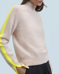 BEIGE CHINÉ / NEW / QTY : 1 / Pull Col Montant - Beige Chiné