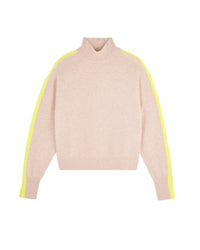 Pull à col montant en cachemire - Beige Chiné