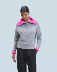 GRIS CHINE FONCE / NEW / QTY : 1 / Pull Col Camionneur - Gris Chine Fonce