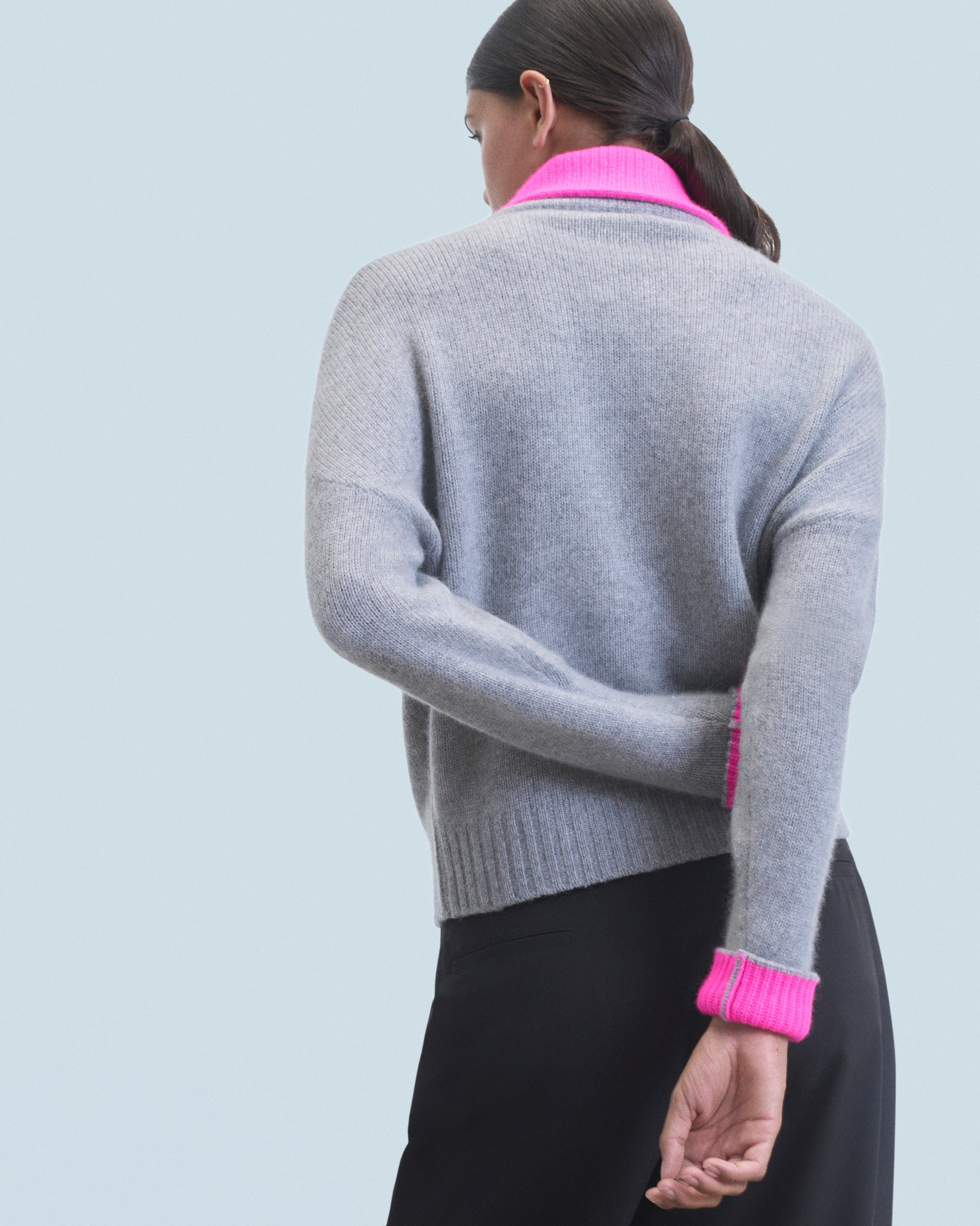 GRIS CHINE FONCE / NEW / QTY : 1 / Pull Col Camionneur - Gris Chine Fonce