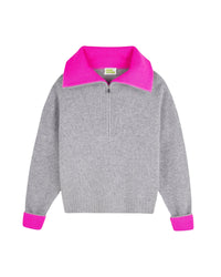 Pull à col camionneur en cachemire - Gris Chiné Foncé