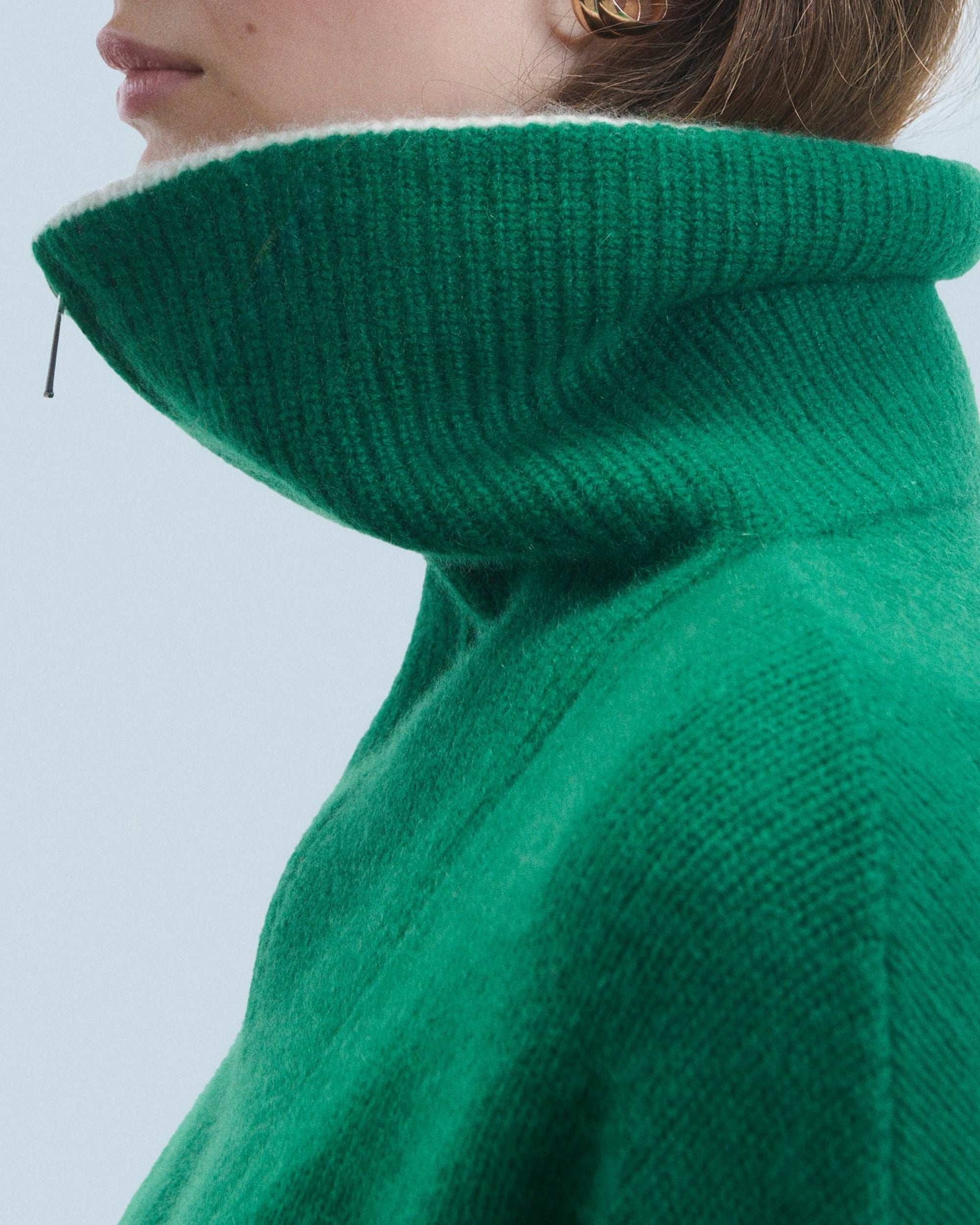 Pull à col camionneur en cachemire - Forest Green