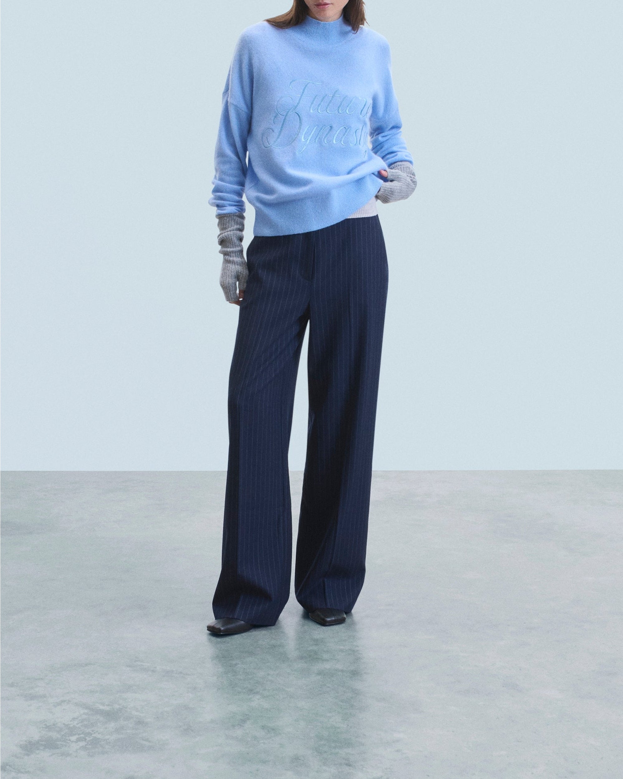 Pull col montant en cachemire - Fairy Blue