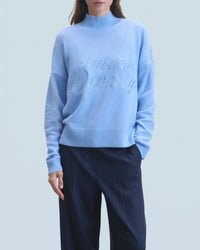 Pull col montant en cachemire - Fairy Blue
