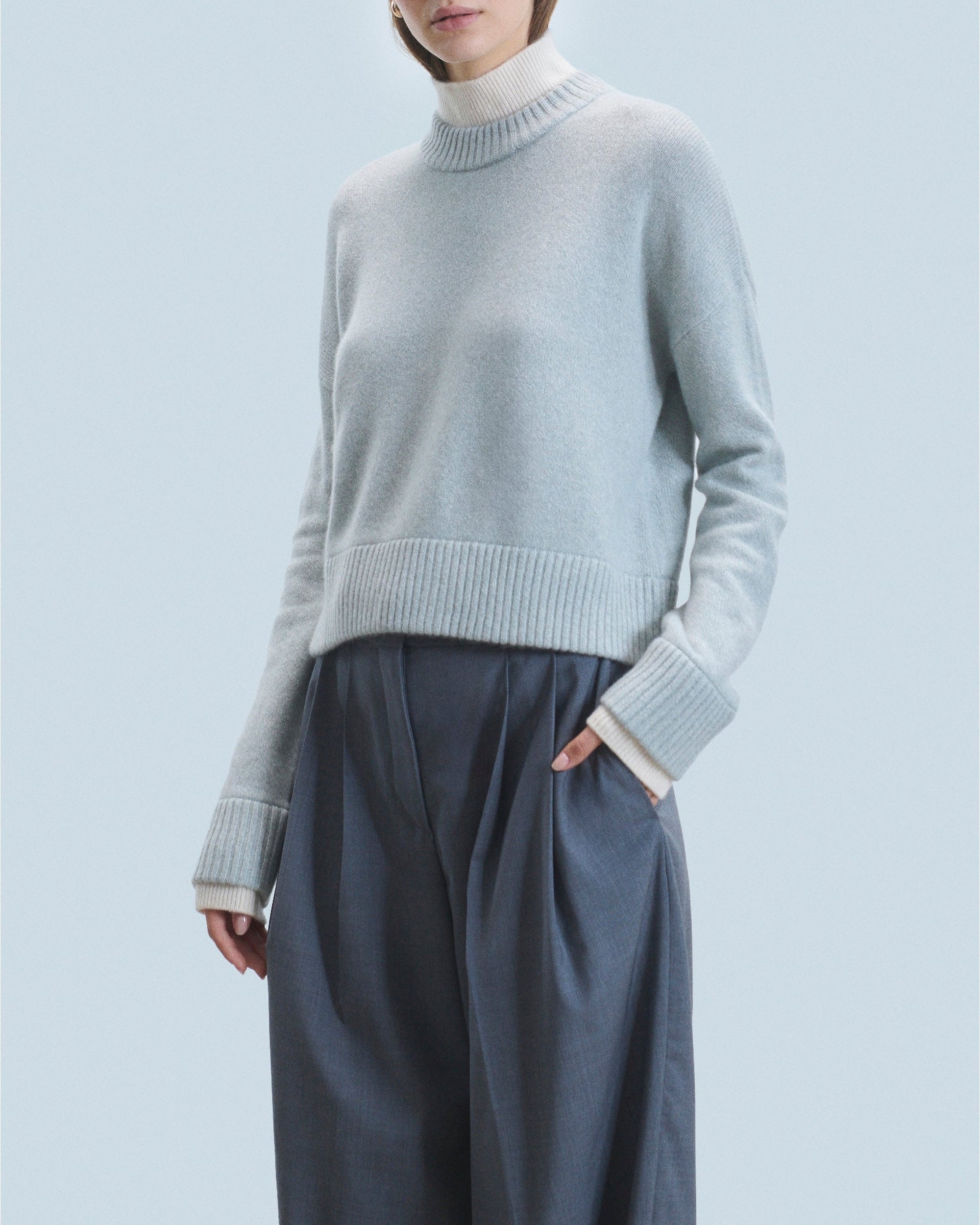 ZZ HORS LIGNE Pull col montant en cachemire - Grey Stone Moul