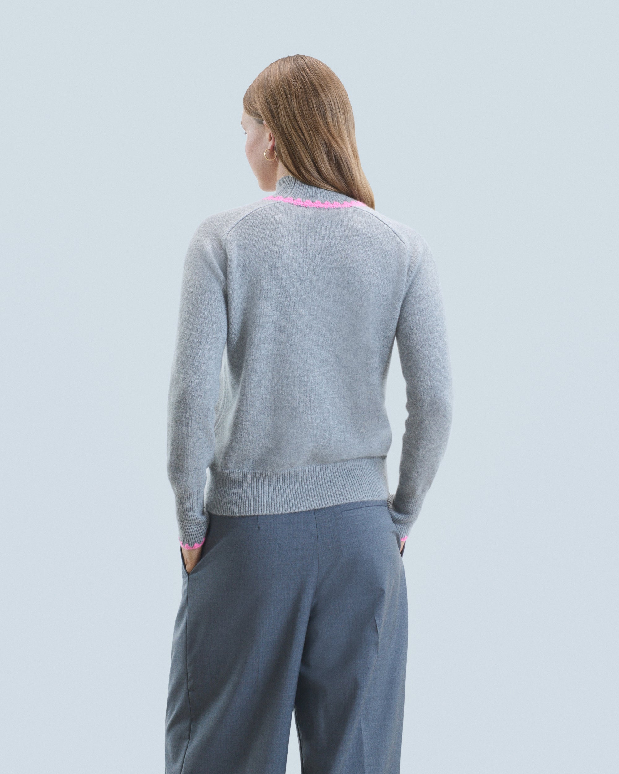 GRIS CHINE FONCE / DJV / QTY : 1 / Pull Col Montant - Gris Chine Fonce