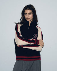 NAVY / DJV / QTY : 2 / Pull Col Camionneur - Navy