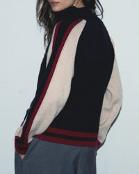 Pull à col camionneur en cachemire - Navy