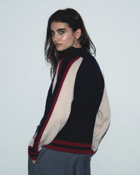 NAVY / DJV / QTY : 2 / Pull Col Camionneur - Navy