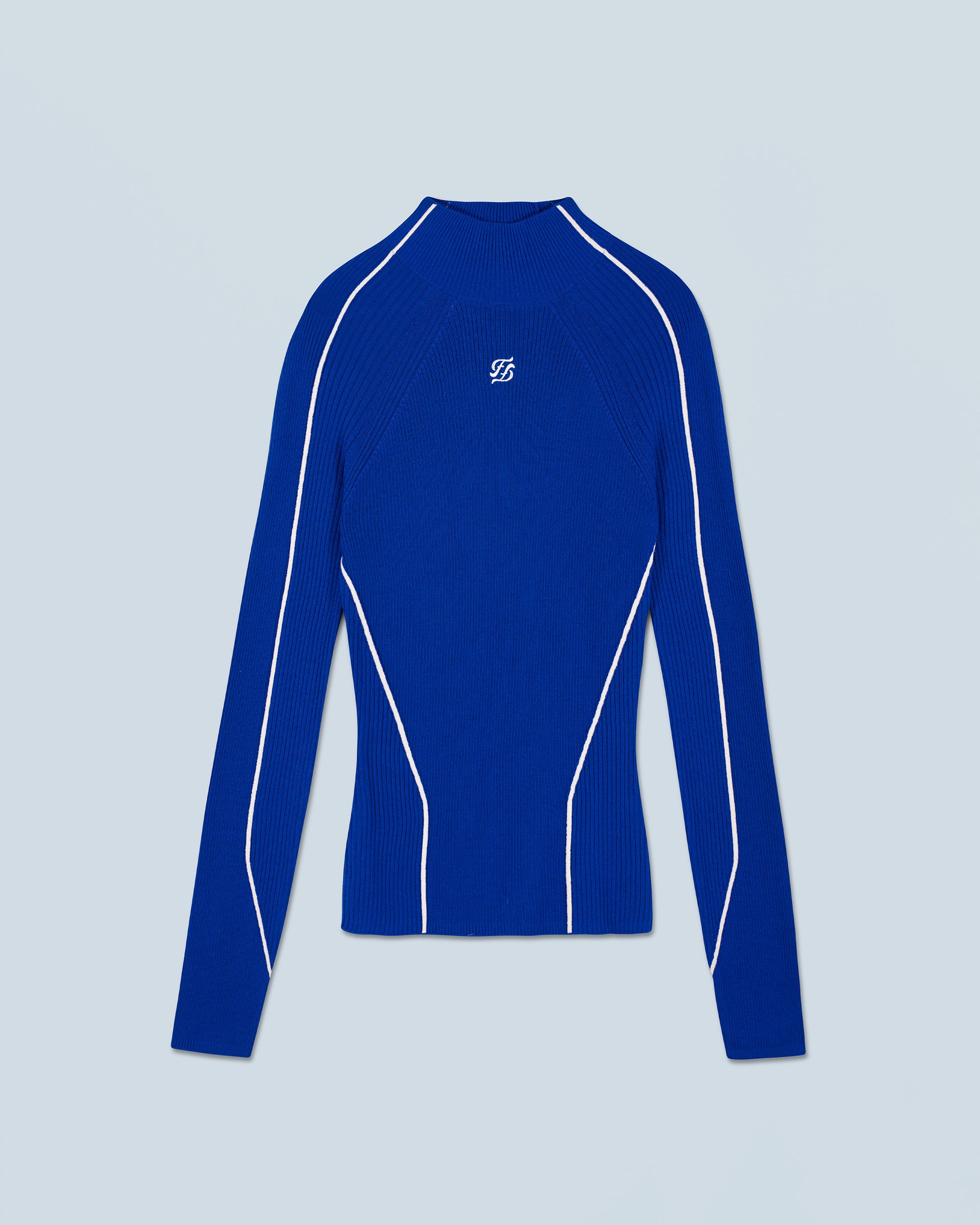 POP BLUE / NEW / QTY : 9 / Pull Col Montant - Pop Blue