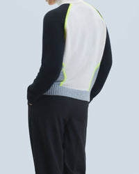 ZZ HORS LIGNE Pull col Camionneur bicolore en cachemire - Noir