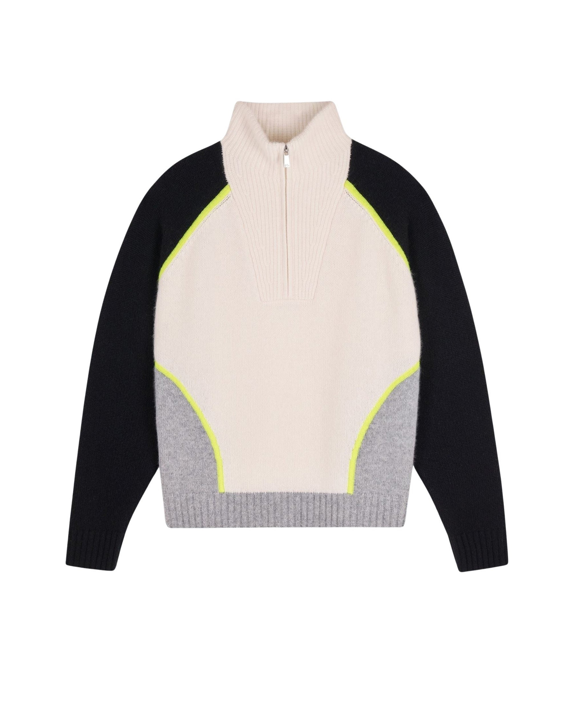 NOIR / DJV / QTY : 0 / Pull Col Camionneur Bicolore - Noir