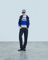 POP BLUE / DJV / QTY : 7 / Pull Col Montant Norvégien - Pop Blue