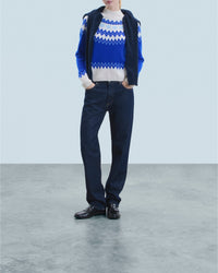 Pull col montant Norvégien en cachemire - Pop Blue