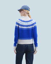 POP BLUE / DJV / QTY : 7 / Pull Col Montant Norvégien - Pop Blue