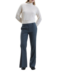 Pull col montant Strass léger en cachemire - Ecru