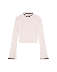 Pull à col montant en laine - Sable