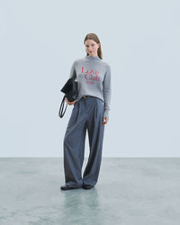 GRIS CHINE FONCE / DJV / QTY : 1 / Pull Col Montant Love Club - Gris Chine Fonce