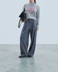 Love Club Cashmere stand-up jumper - Dark Mottled Grey