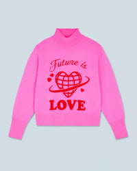 DREAMY PINK / NEW / QTY : 6 / Pull Col Montant Future Is Love - Dreamy Pink