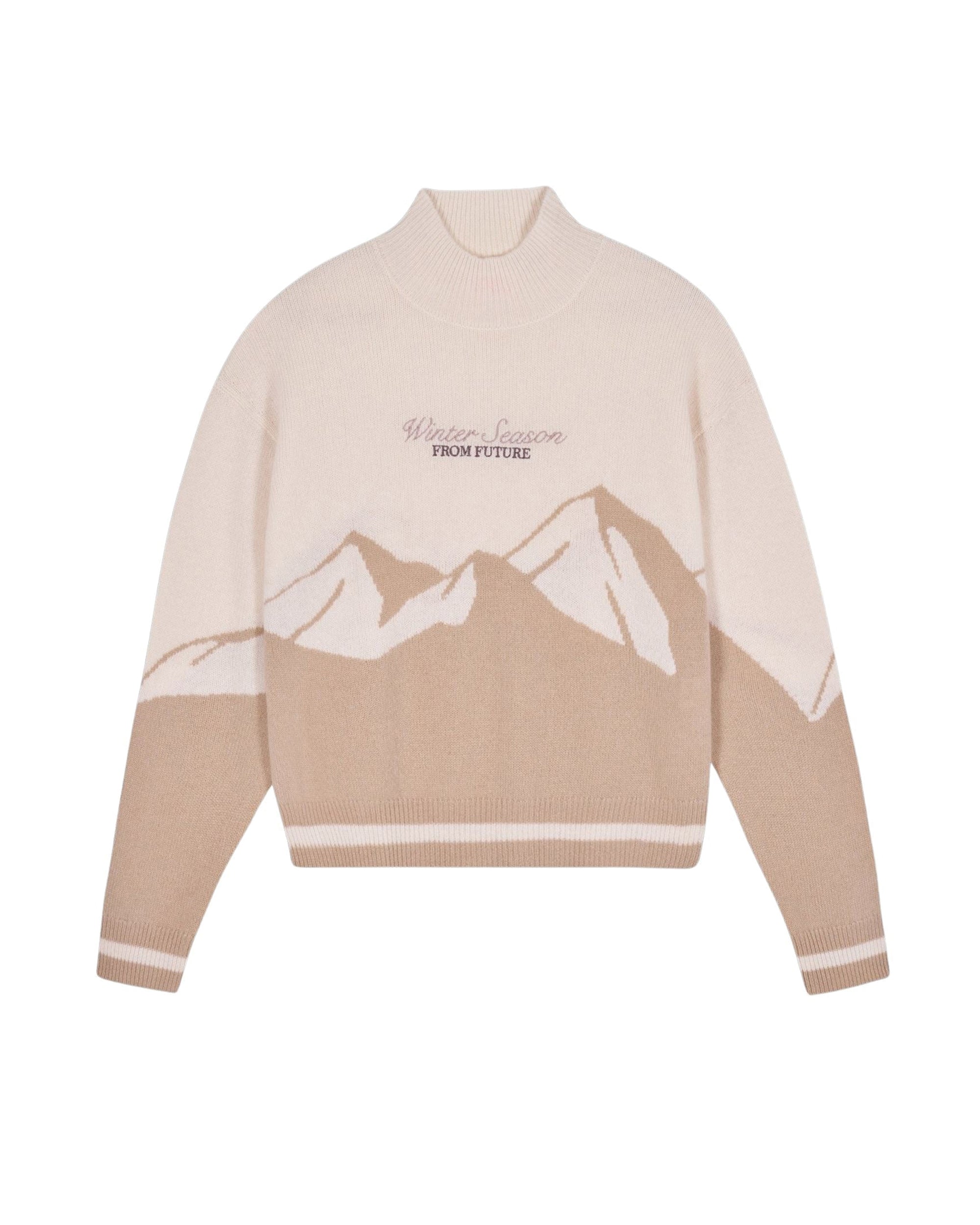 Pull col montant en cachemire - Beige