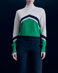 Pull col montant Ski en cachemire - Mountain Green