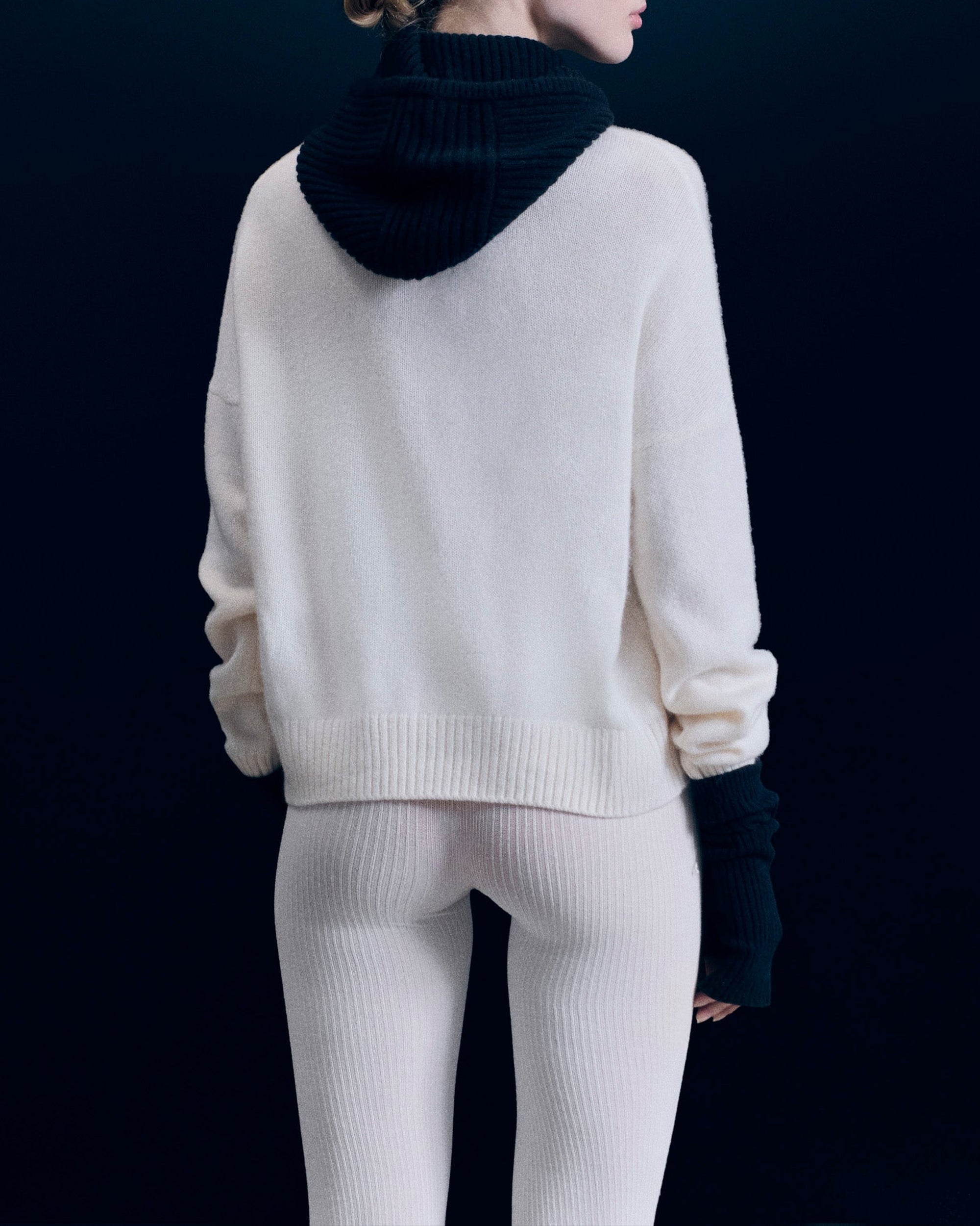 Pull col montant Sport D'hiver en cachemire - Ecru