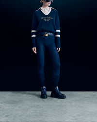 Pull à col polo en cachemire - Navy