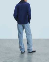 Pull à col polo en cachemire - Dark Blue