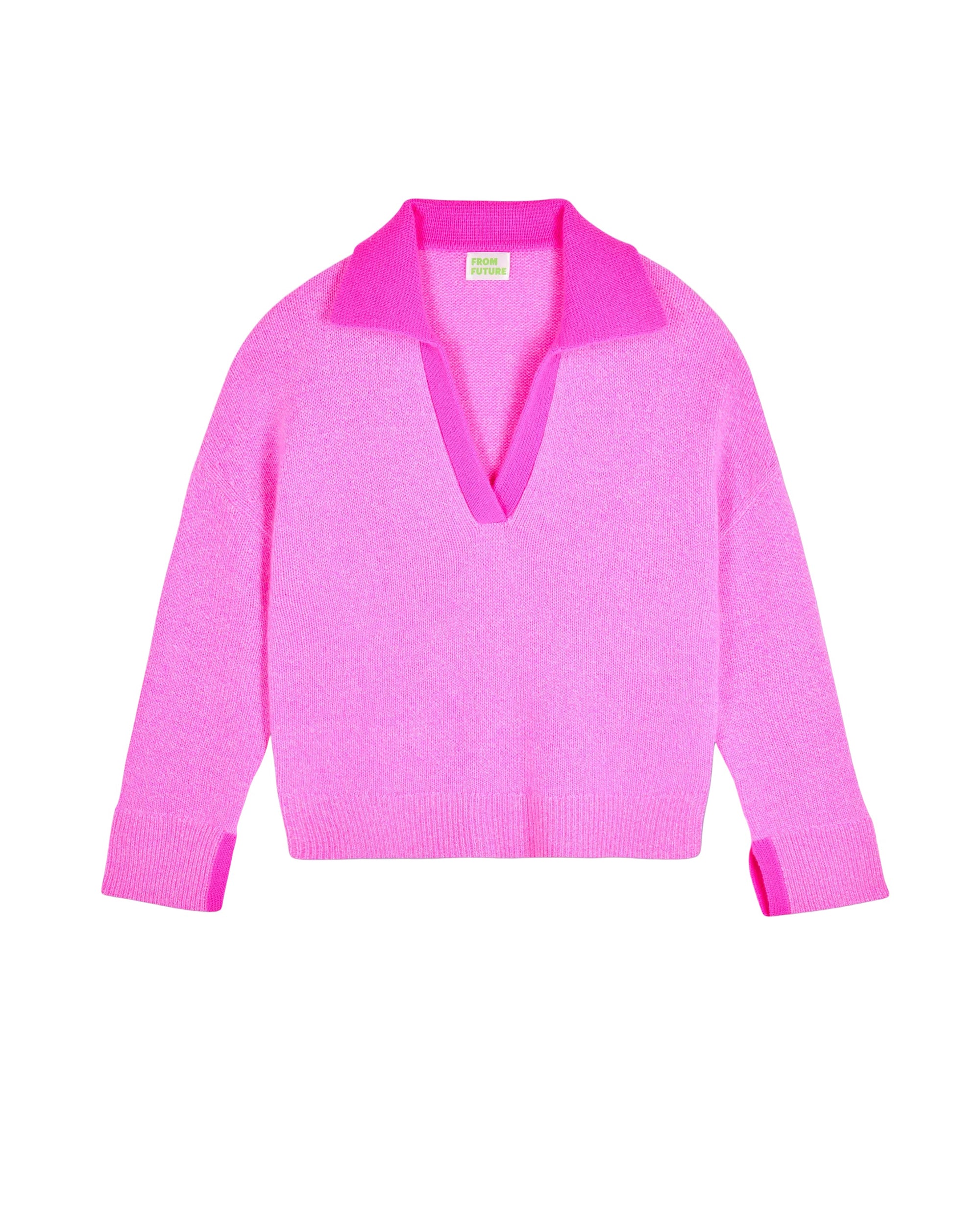 Pull à col polo en cachemire - Pink
