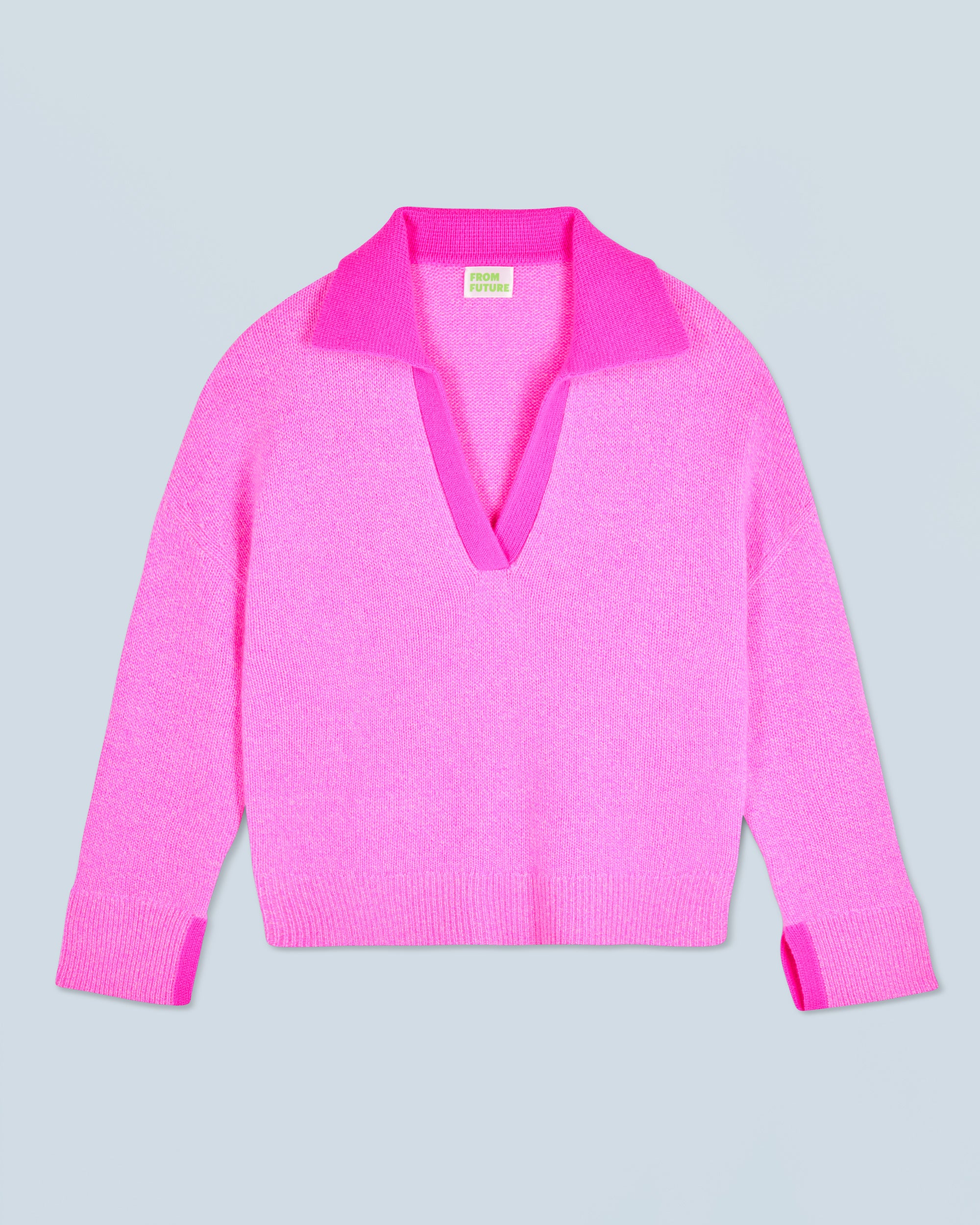 PINK MOULINE / NEW / QTY : 6 / Pull Col Polo - Pink Mouline