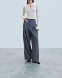 Pull à col polo en laine - Sable