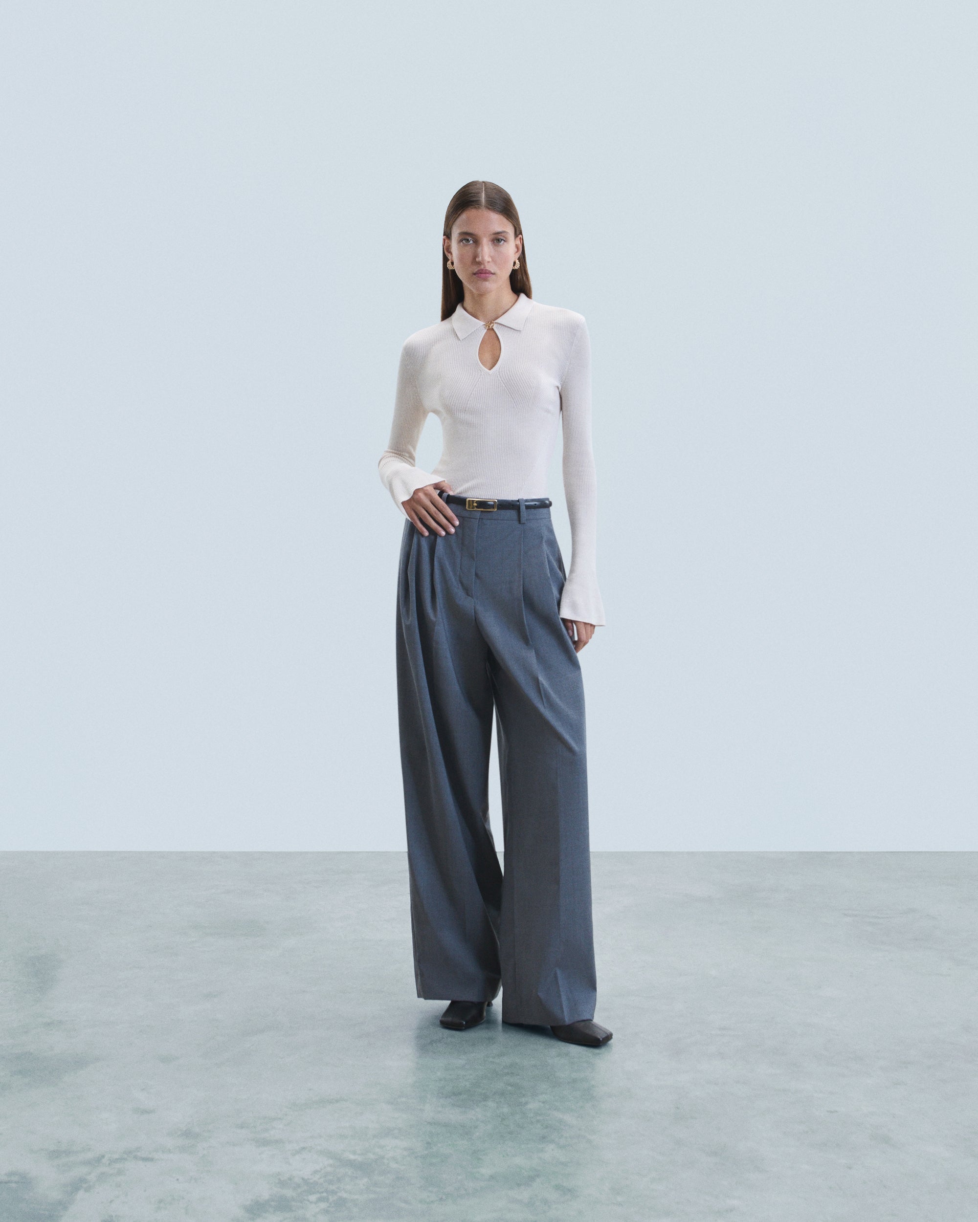 SABLE / NEW / QTY : 10 / Pull Col Polo - Sable