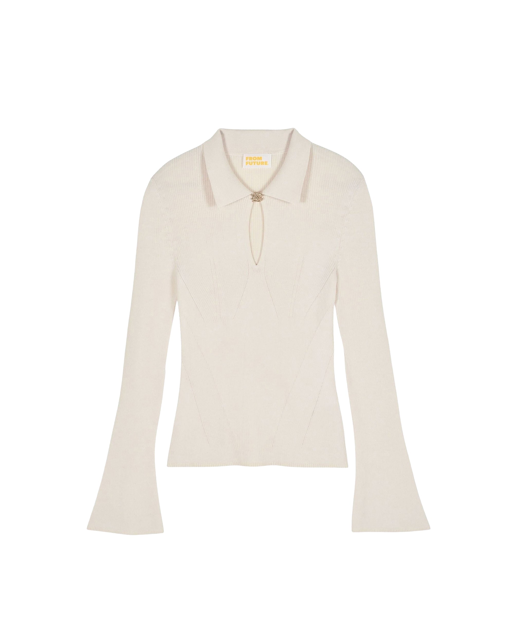 Pull à col polo en laine - Sable