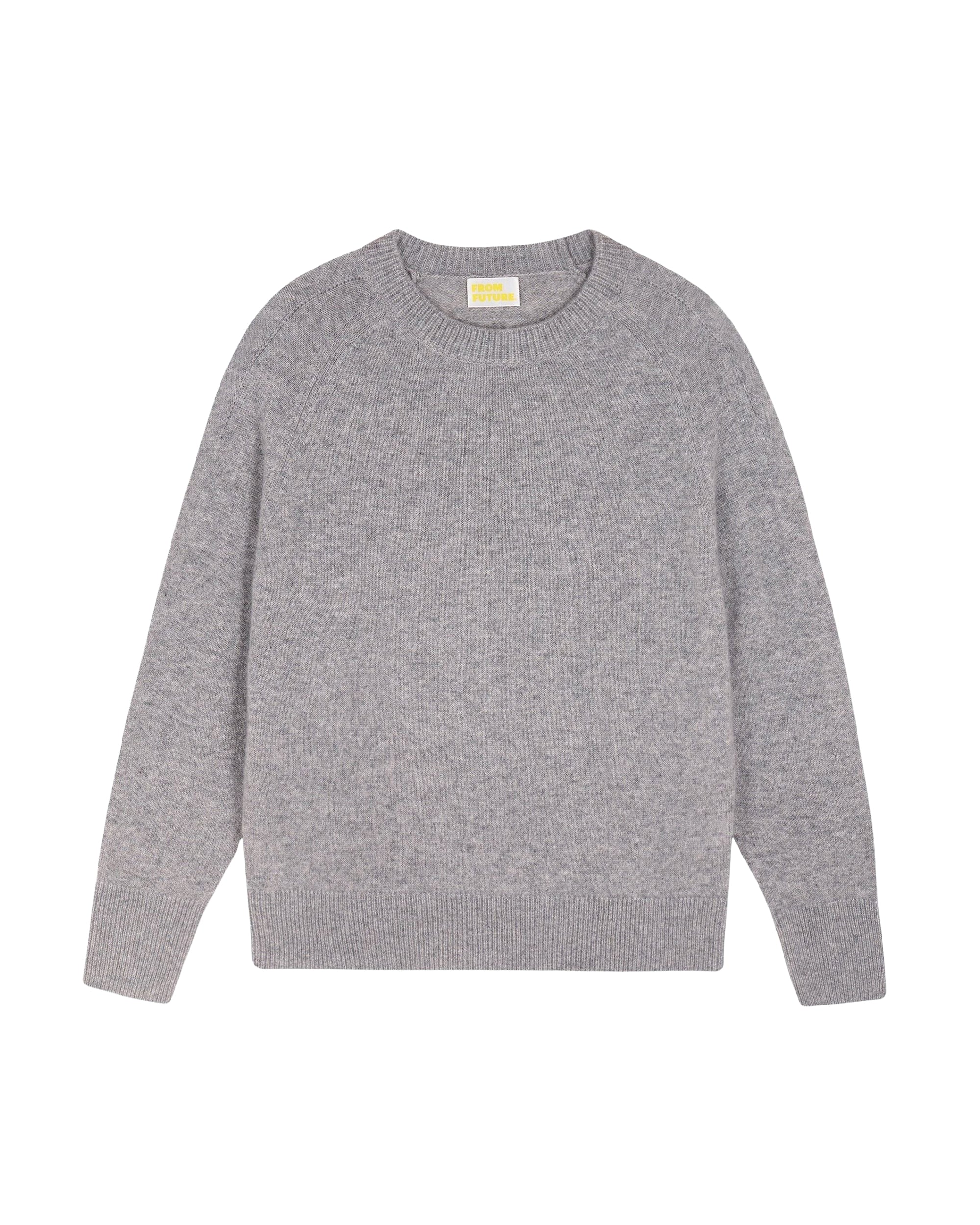 Pull oversize à col rond en cachemire - Gris Chiné Foncé