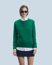 FOREST GREEN / NEW / QTY : 2 / Pull Col Rond Oversize Léger - Forest Green