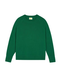 Pull oversize à col rond en cachemire - Forest Green