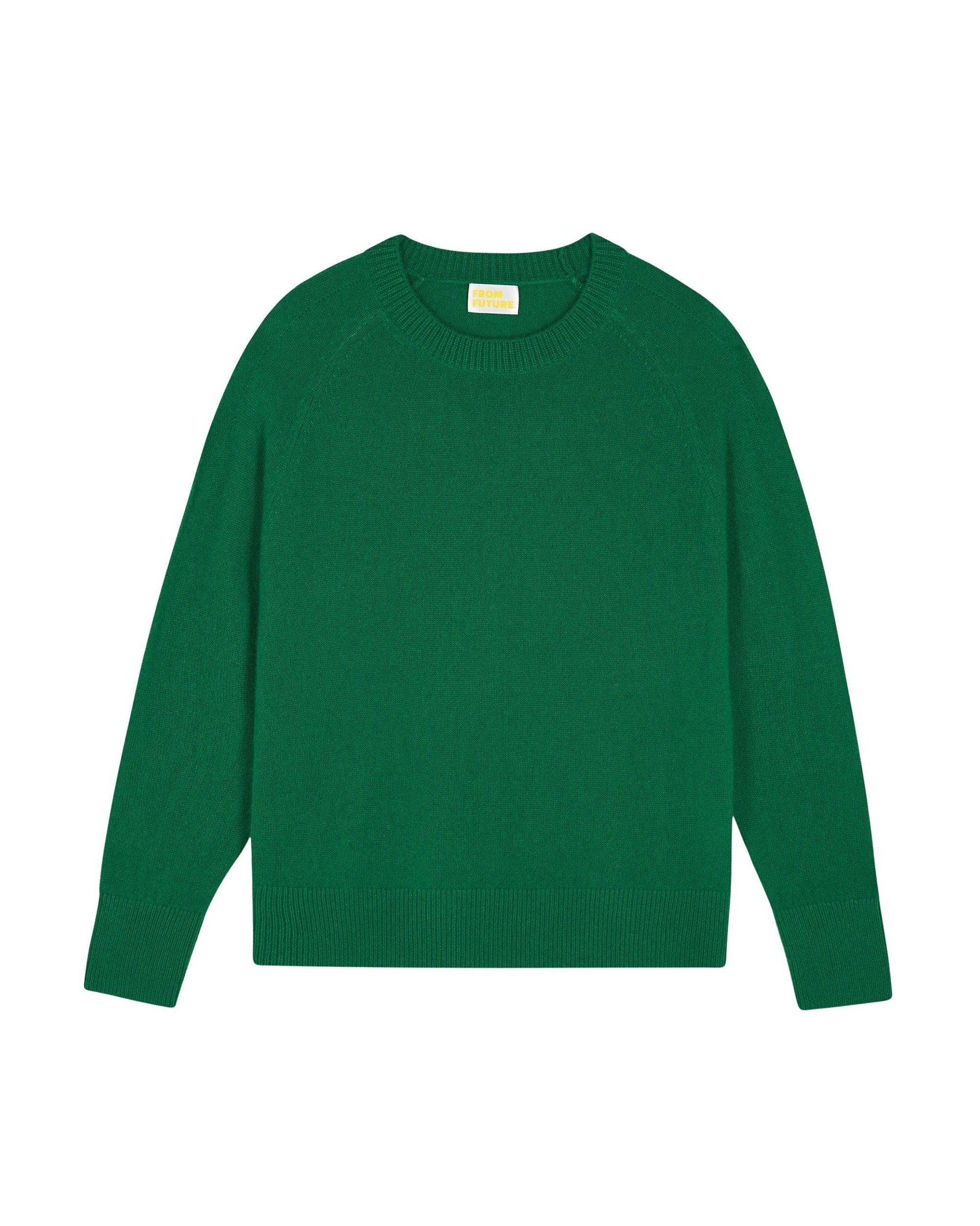 Pull oversize à col rond en cachemire - Forest Green