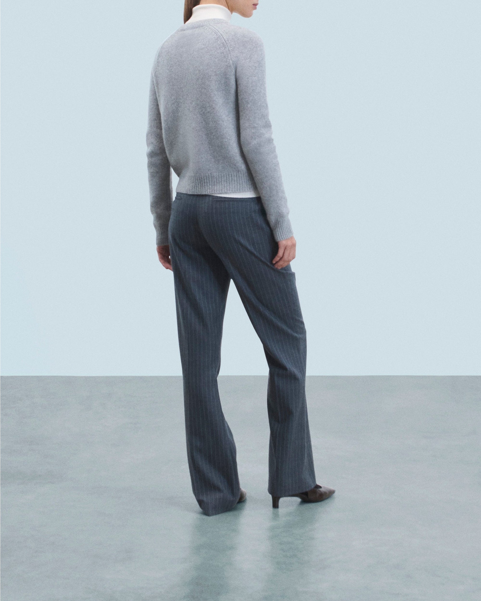 Pull à col rond en cachemire - Gris Chiné Foncé