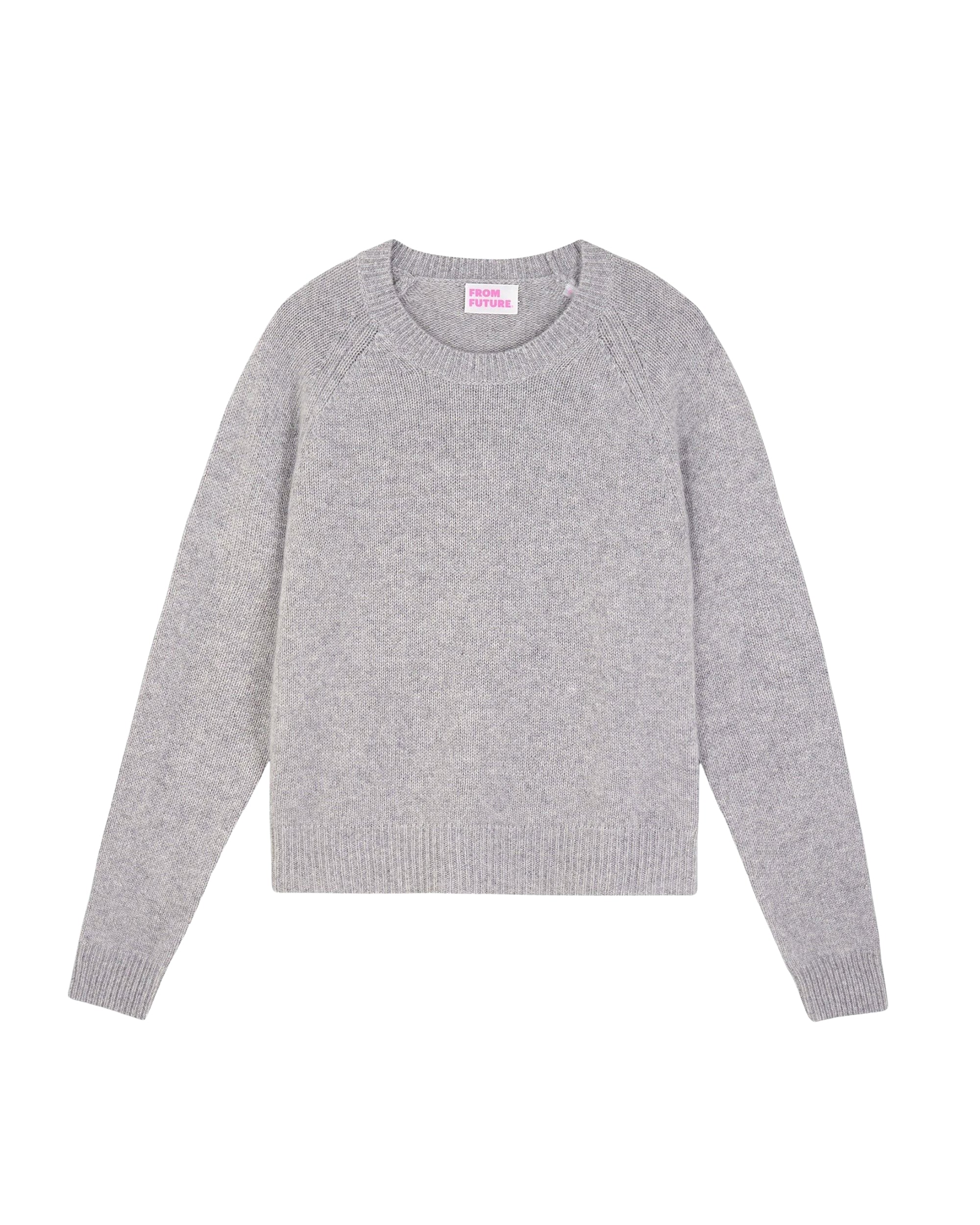 Pull à col rond en cachemire - Gris Chiné Foncé