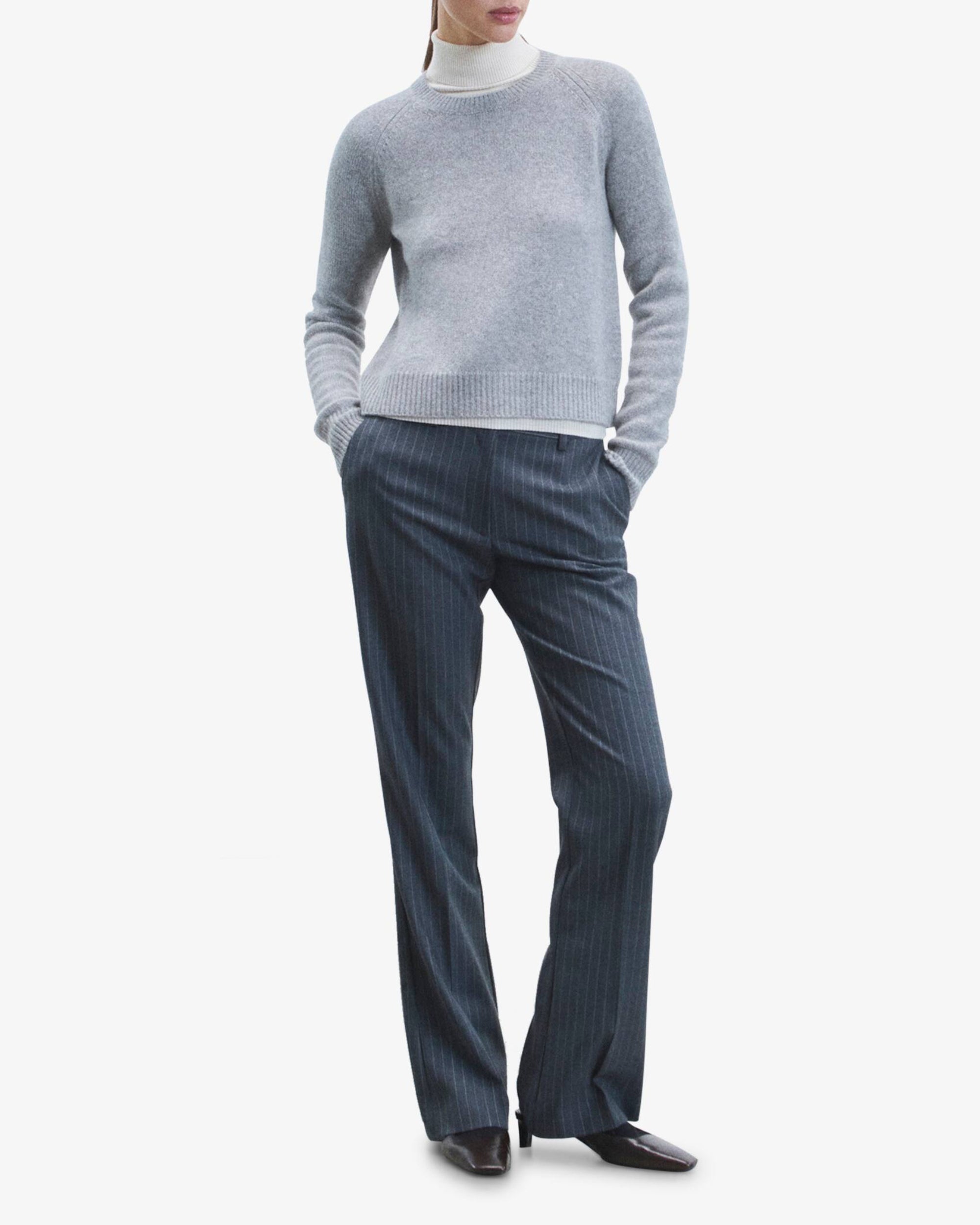 Pull à col rond en cachemire - Gris Chiné Foncé