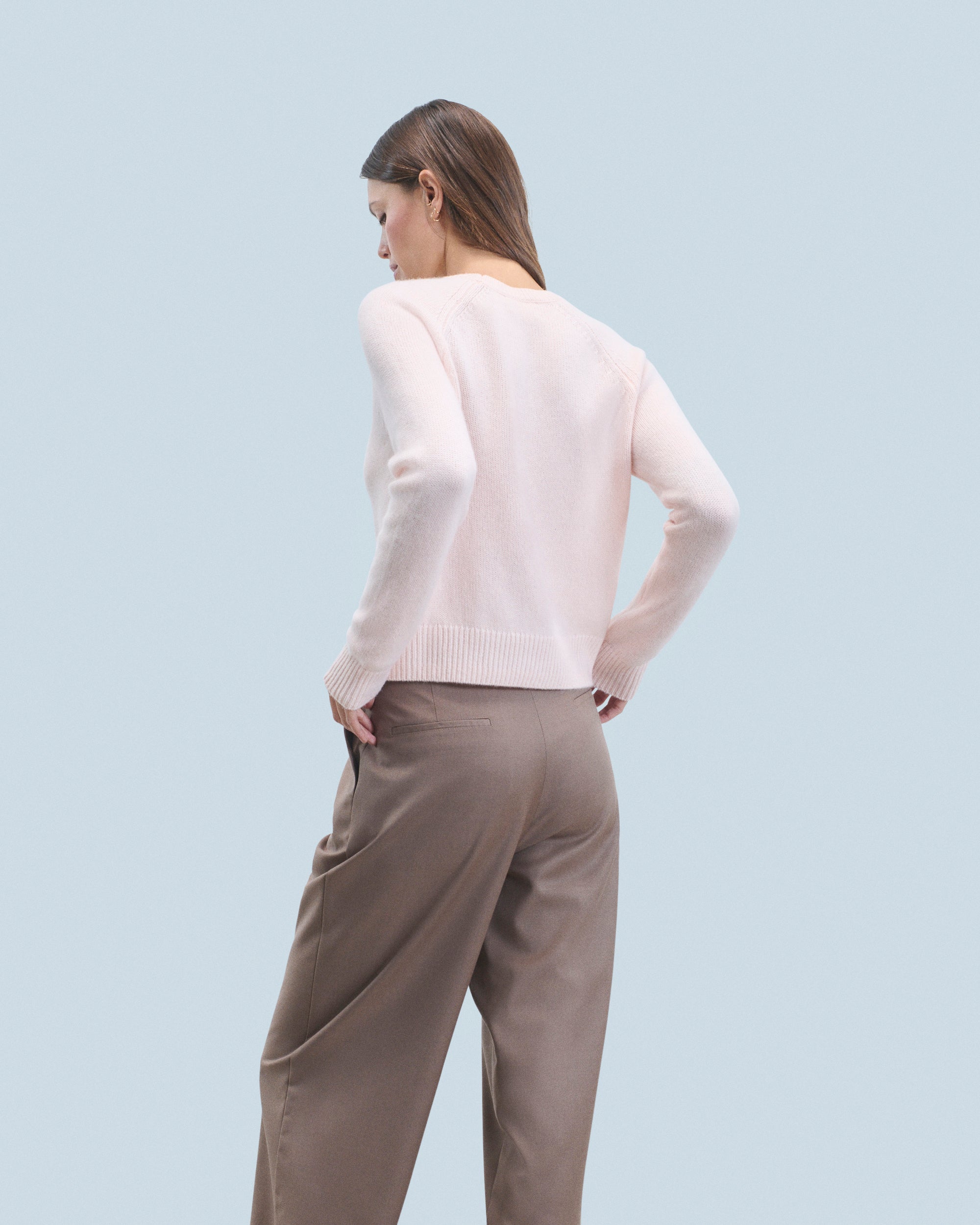 BABY PINK / NEW / QTY : 1 / Pull Col Rond Raglan - Baby Pink