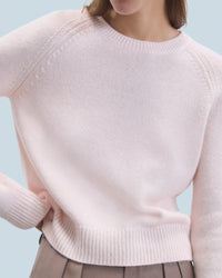 Pull à col rond en cachemire - Baby Pink