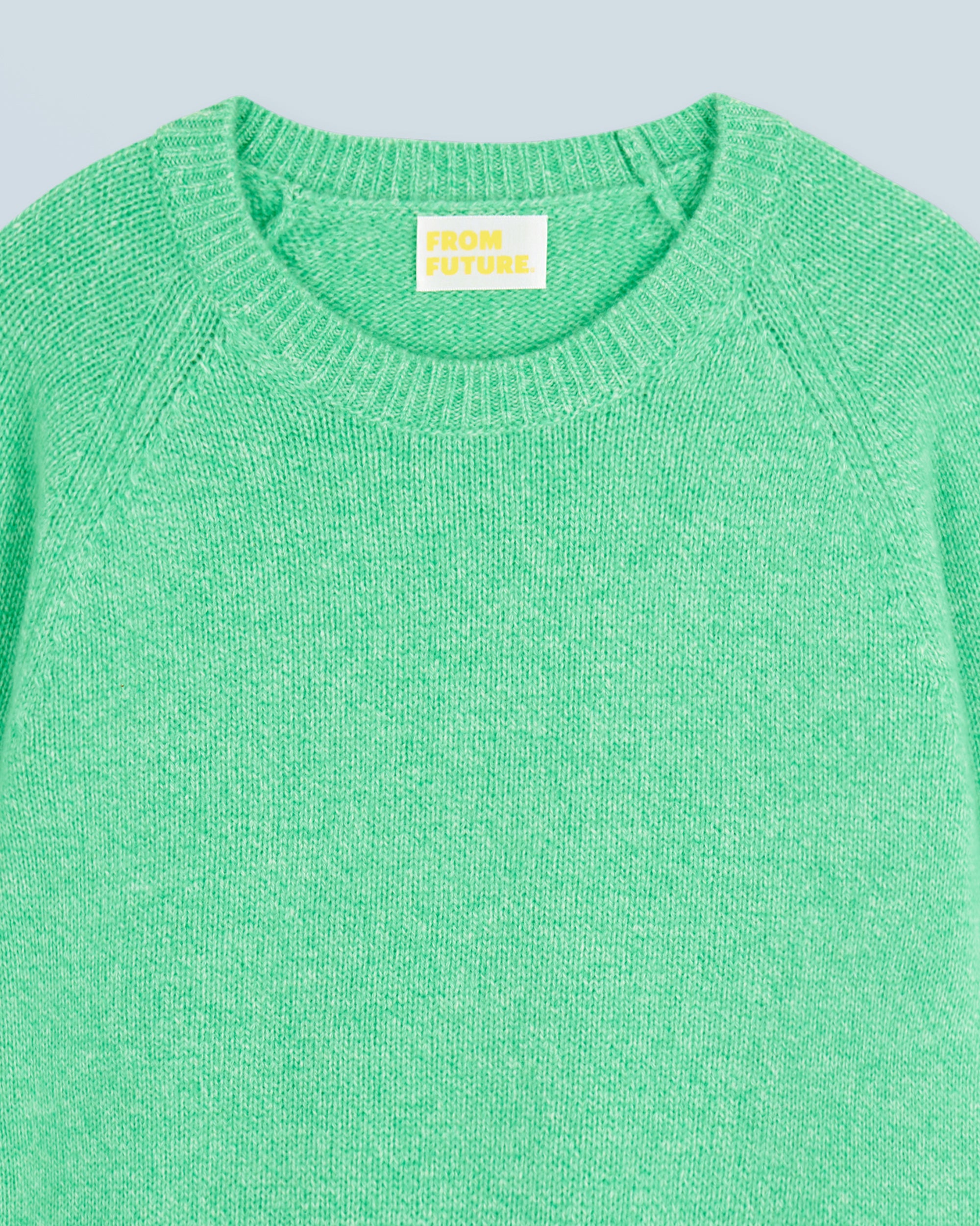 UTOPIC GREEN MOULINE / NEW / QTY : 0 / Pull Col Rond Raglan - Utopic Green Mouline