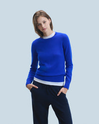POP BLUE / NEW / QTY : 0 / Pull Col Rond Basique - Pop Blue