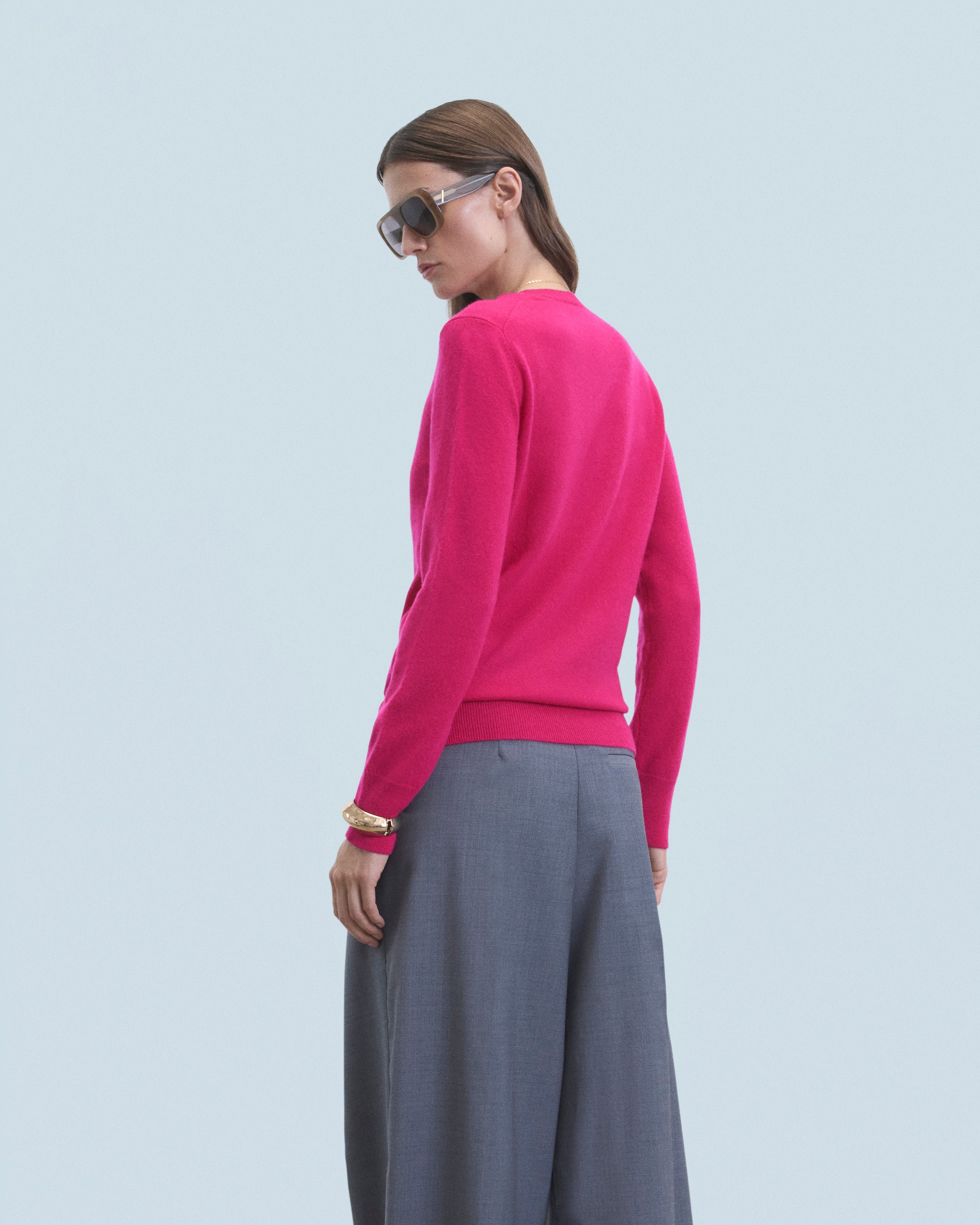 RASPBERRY PINK / NEW / QTY : 0 / Pull Col Rond Basique - Raspberry Pink