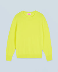 JAUNE FLUO / NEW / QTY : 2 / Pull Col Rond Basique - Jaune Fluo