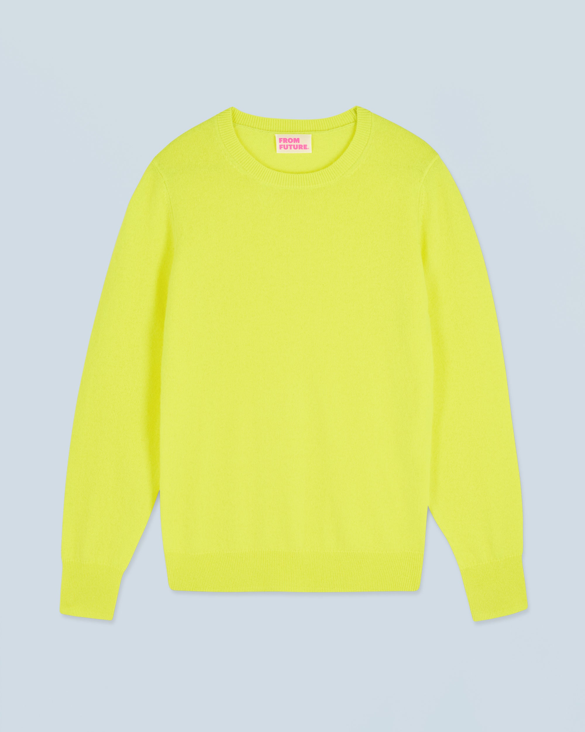 JAUNE FLUO / NEW / QTY : 2 / Pull Col Rond Basique - Jaune Fluo