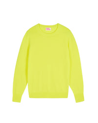 Pull à col rond en cachemire - Jaune Fluo