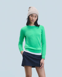 UTOPIC GREEN / NEW / QTY : 7 / Pull Col Rond Basique - Utopic Green